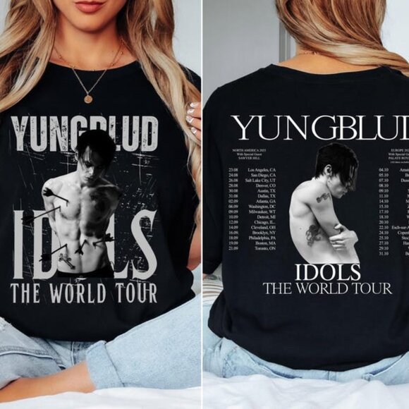 YUNGBLUD - Idols The World Tour T-shirt, Retro Concert Band Shirt 166 - Picture 1 of 6